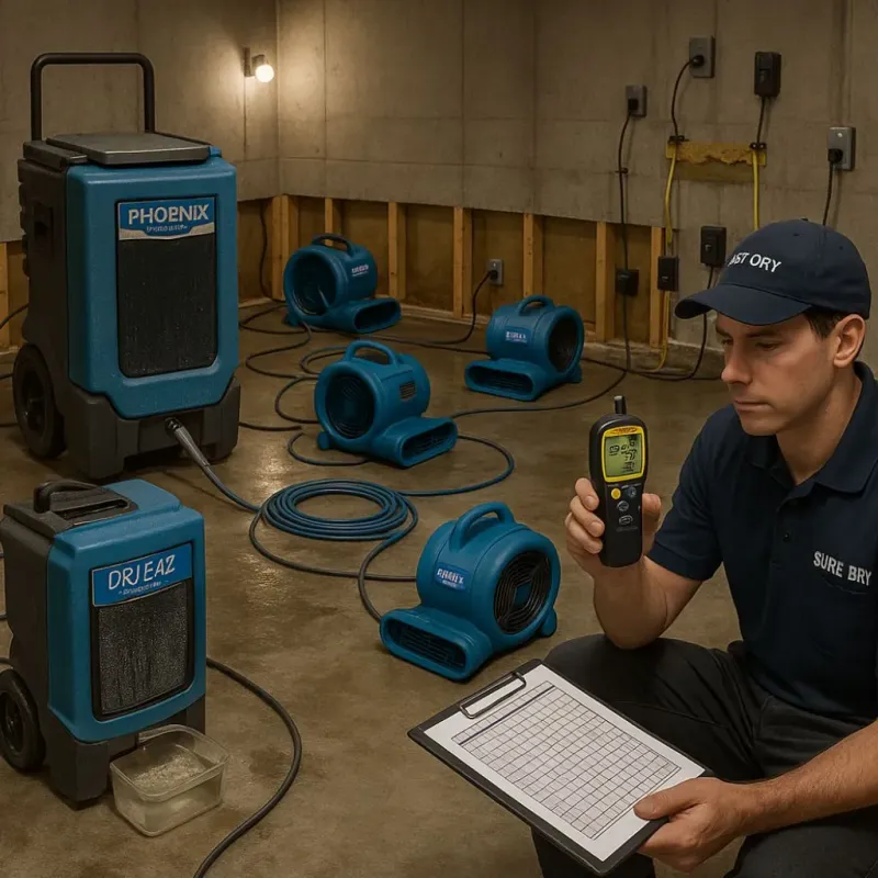 Structural Drying and Dehumidification process in Trenton, GA